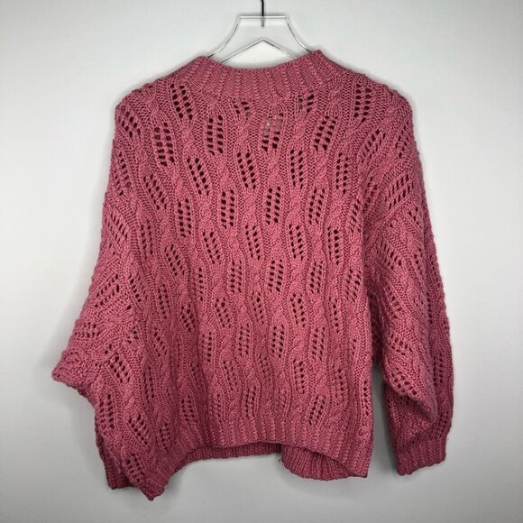 Express Dolman Hand Knit Sweater Pink VTG EUC L - Picture 4 of 5